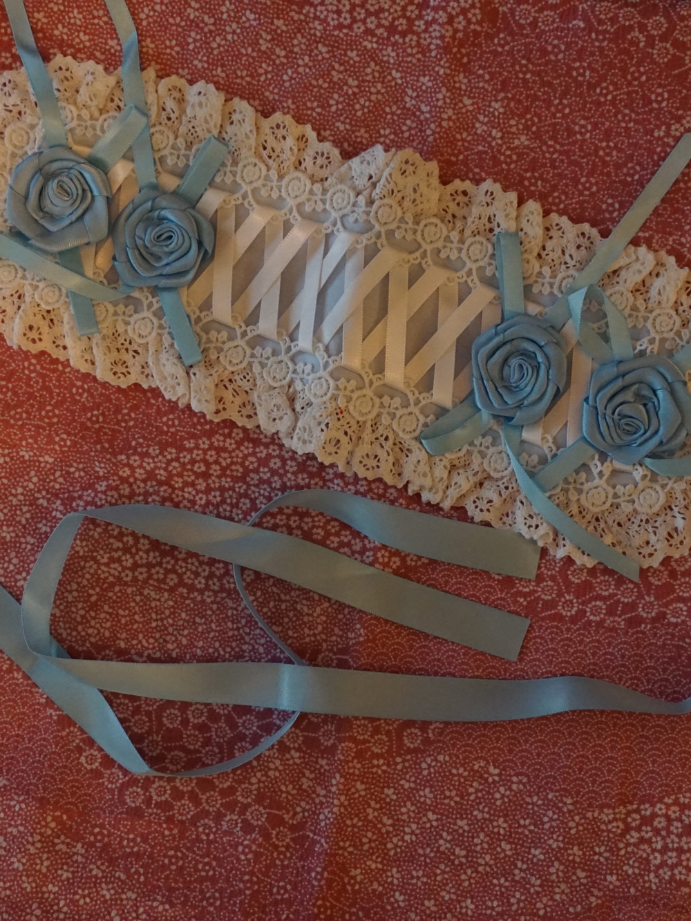 Charlotta Light Blue Sweet Lolita Lace-Trim Dress Bow - Women Dresses Accessory - Picture 2 of 11